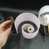 Pair of wall lights 1950 1960 Design Geru Leuchten Plexiglas and Brass