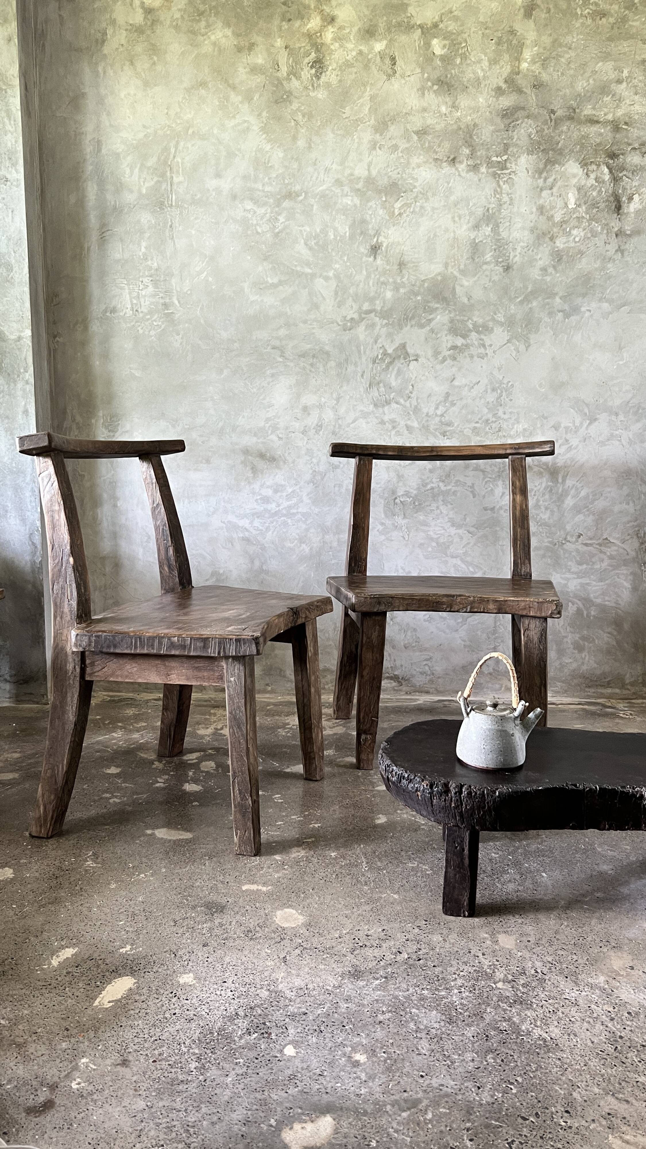 Large old teak chair or armchair H84 L60
