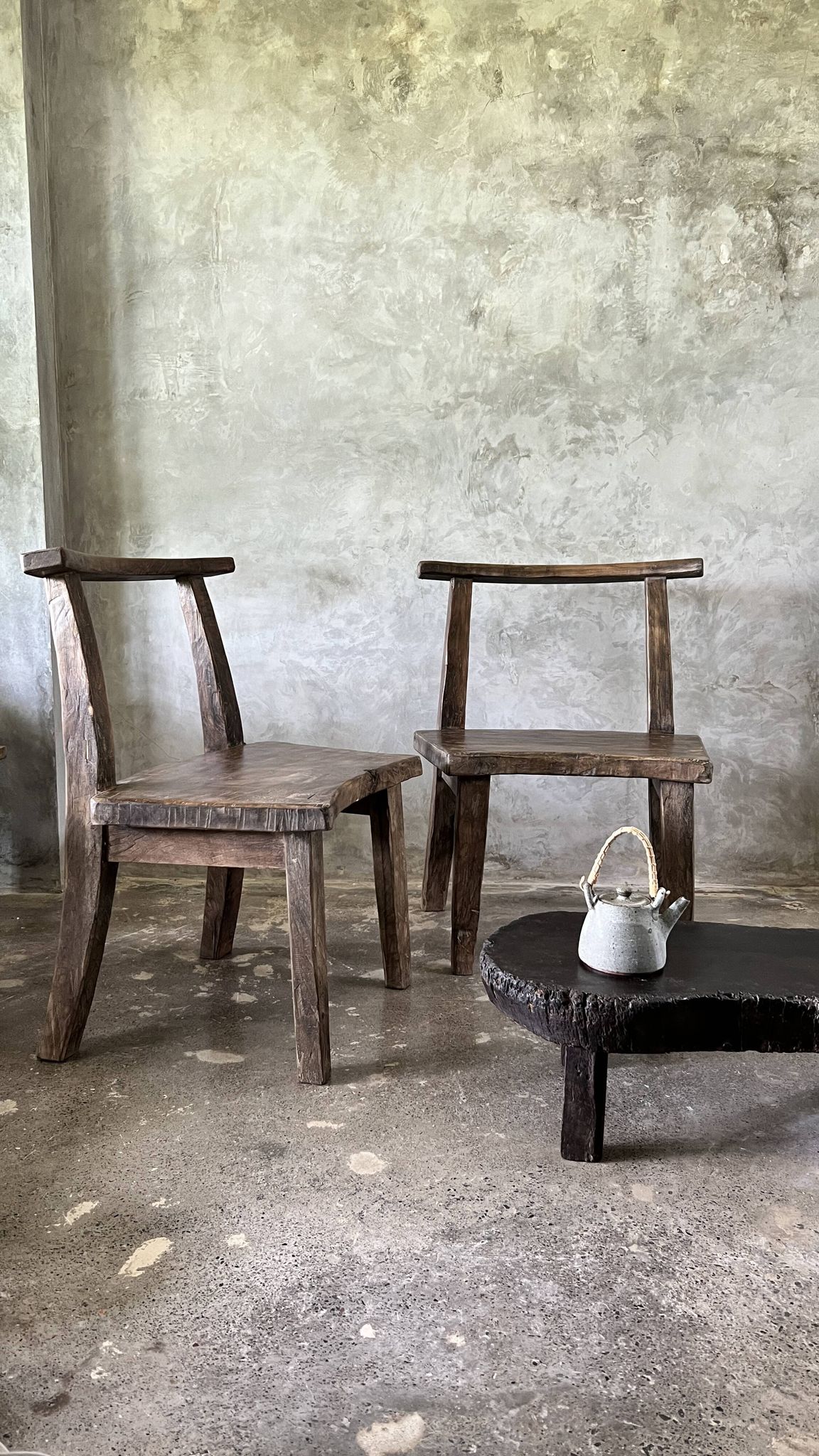 Large old teak chair or armchair H84 L60