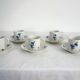 6 Limoges porcelain coffee cups, hand decorated, 1930s