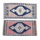 Set of 2 vintage handmade Turkish rugs 48x103 cm