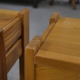 Pair of elm bedside tables for maison regain 1970s