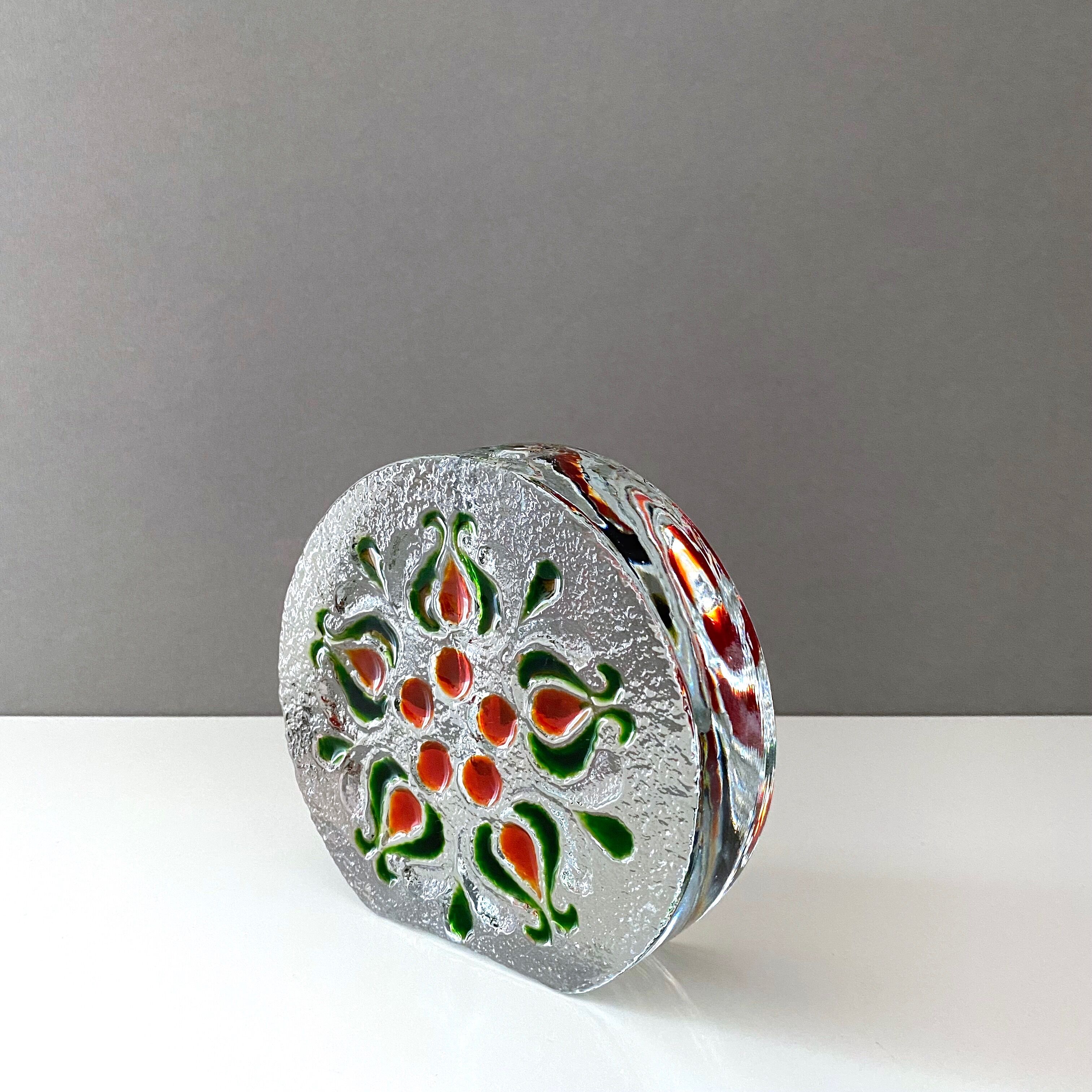 Mid Century Walther Glass Solifleur Vase, Op Art 60's