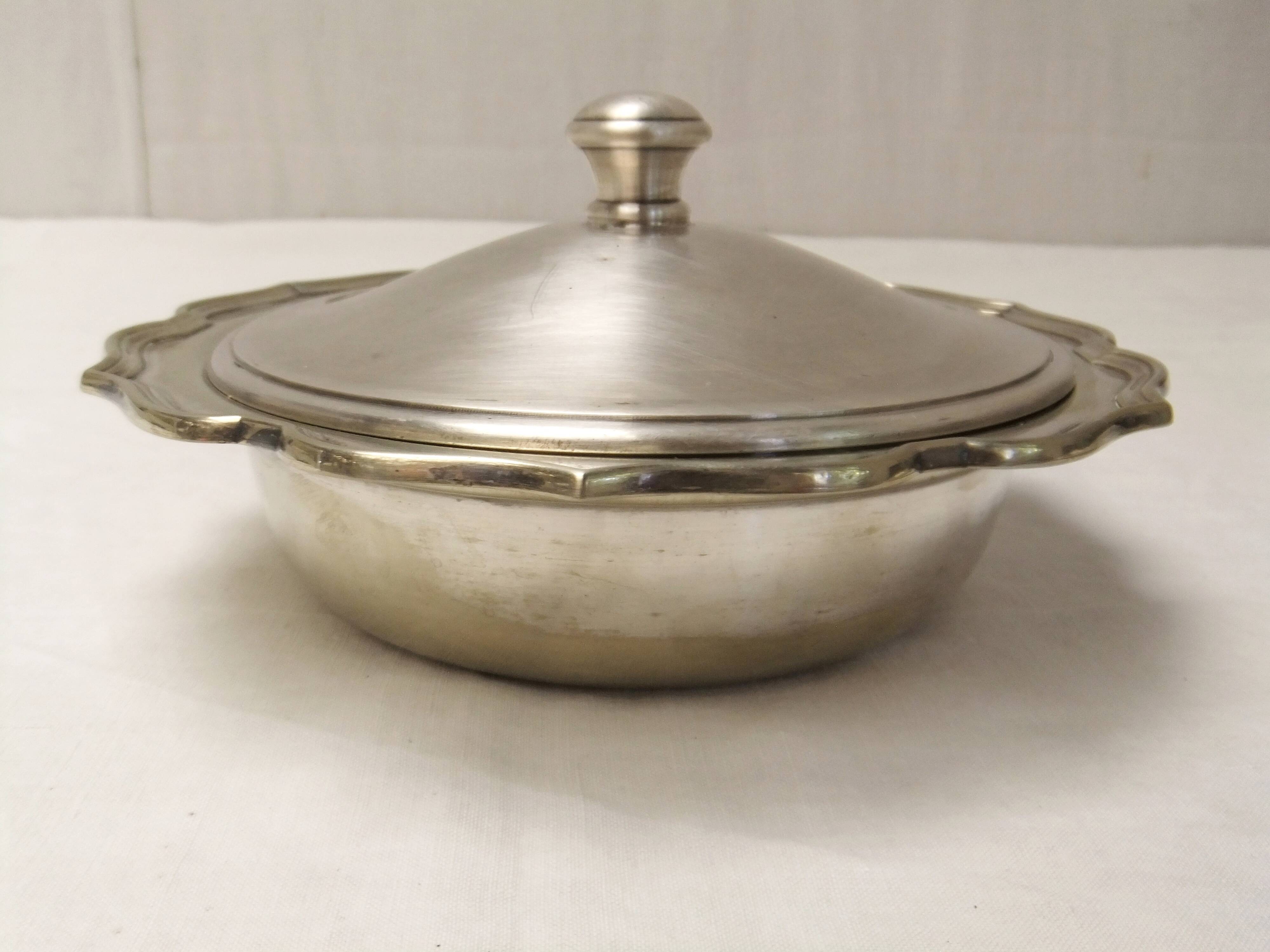 Antique silver-plated vegetable dish, tableware
