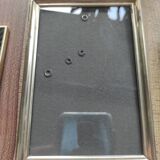 Set of 3 mini vintage gold and silver metal photo frames