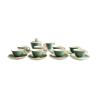 Service à café art déco vert Digoin