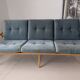 Banquette velours et bois clair, scandinave vers 1960/70