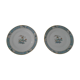 2 flat plates Haviland Limoges blue decoration and gold medallion bird