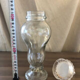 Glass candy box with plastic screw-on cap