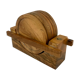 Set of 6 coasters in vintage olive wood 60s