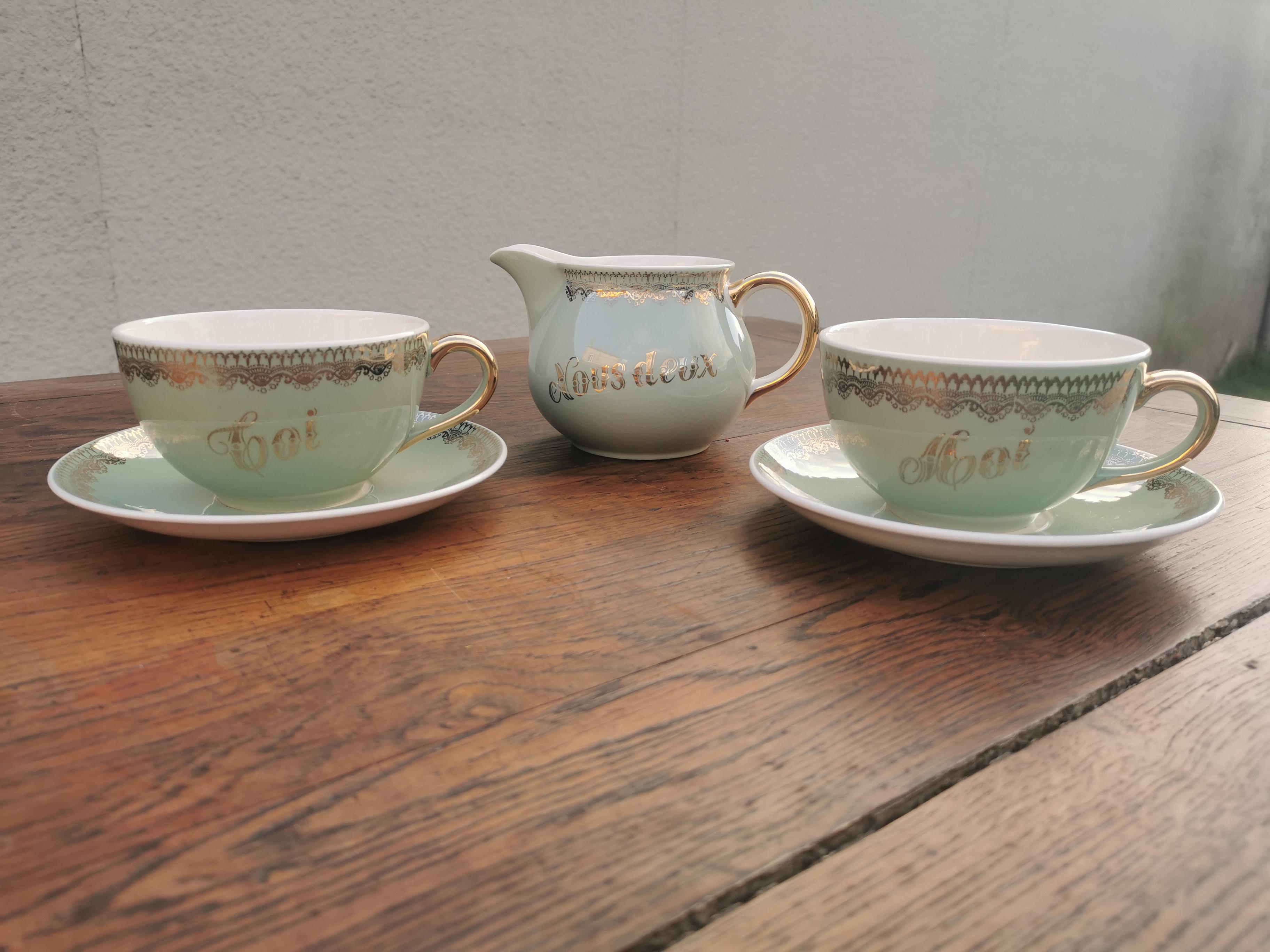 Cup and pitcher set, toi et moi nous deux, villeroy & boch