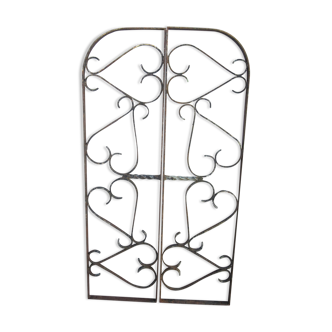 pair of old wrought iron grid