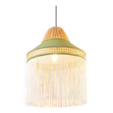 Natural Raffia Fabric Chandelier, Nursery Room Lighting, Pendant Lamp