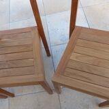 6 chairs of golden oak color in solid wood brand codium maison