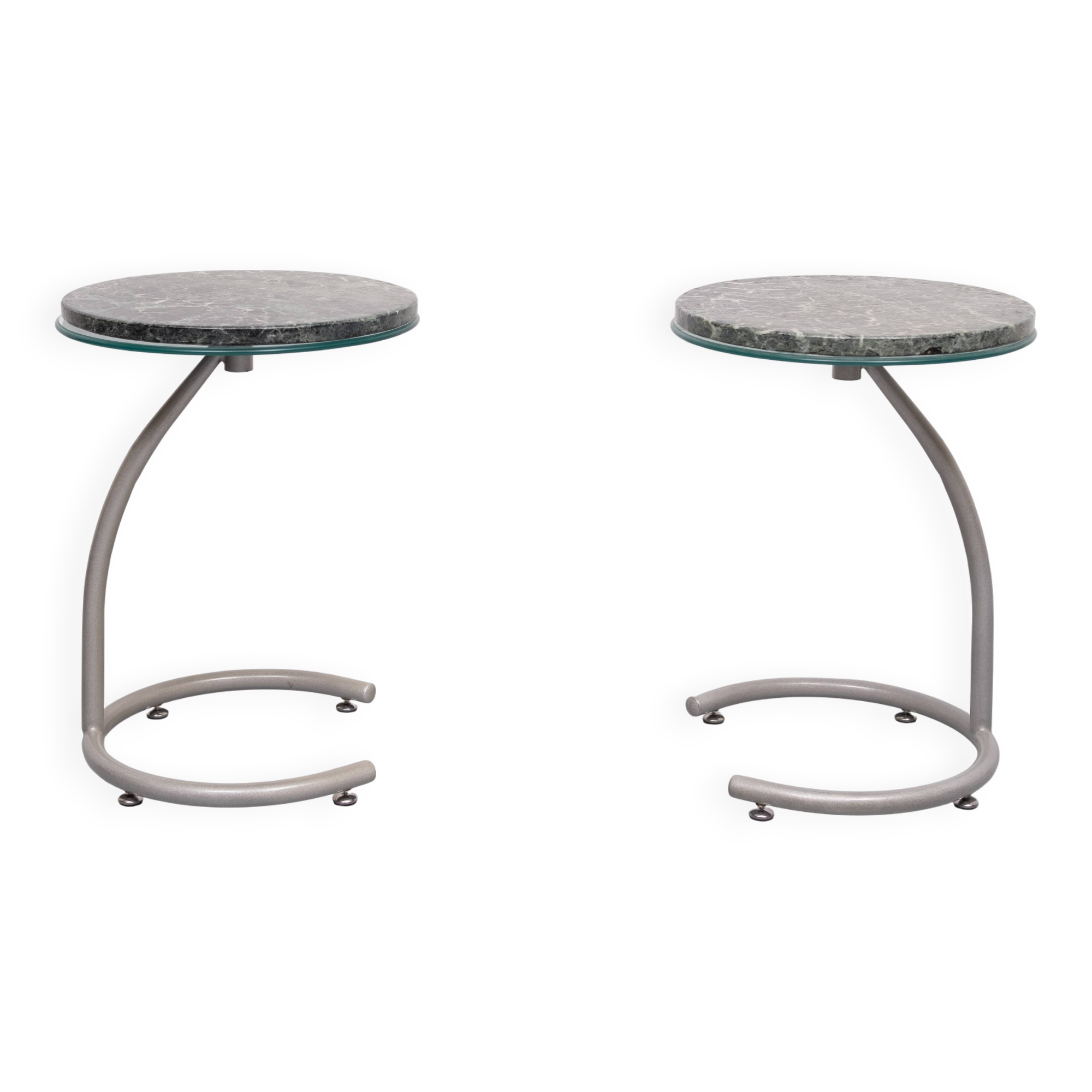 Green Marble top Side tables 1990s Holland