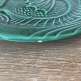 Vallauris - Set of 6 earthenware fish plates with green glaze
