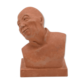 Gaston hauchecorne sculpture bust terre cuite "chinese thinker" art deco 1930