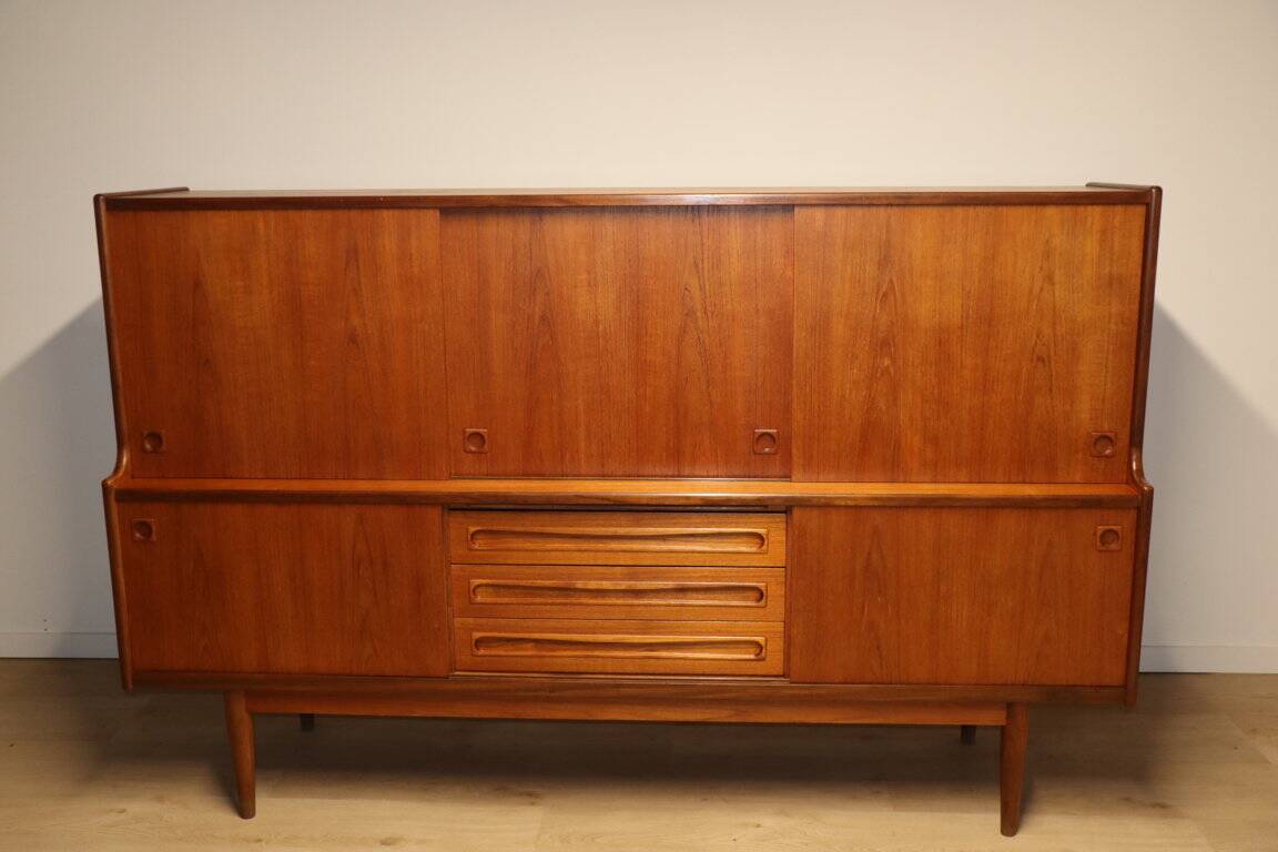 Enfilade haute scandinave édition Samcom en teck, 1960