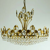 Mid century chandelier Palwa crystal glass