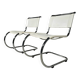 Set of 6 white cantilever dining chairs MR10 by Mies van der Rohe for Thonet, 1980s.