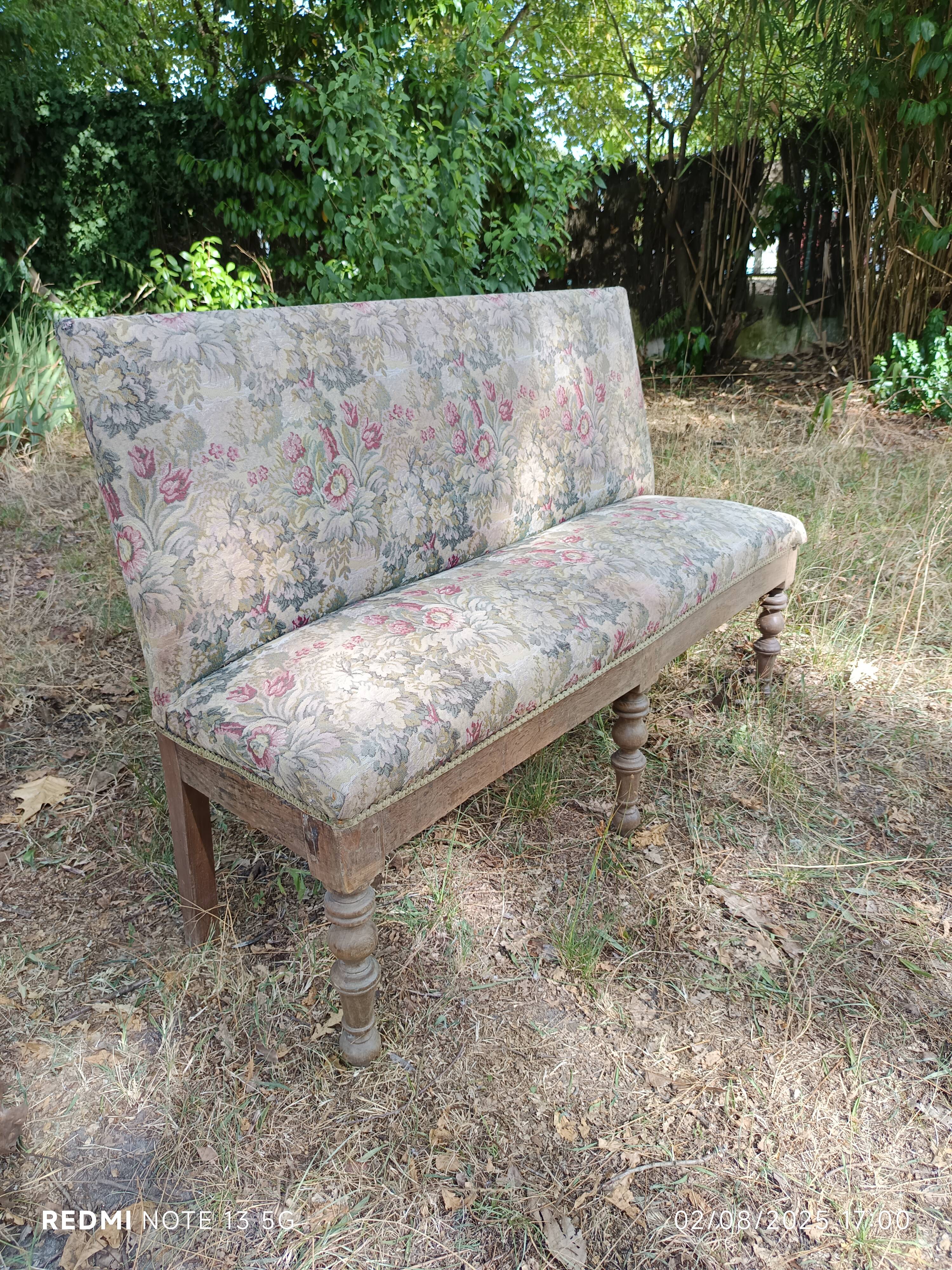 19th century Louis XIII style hallway bench
