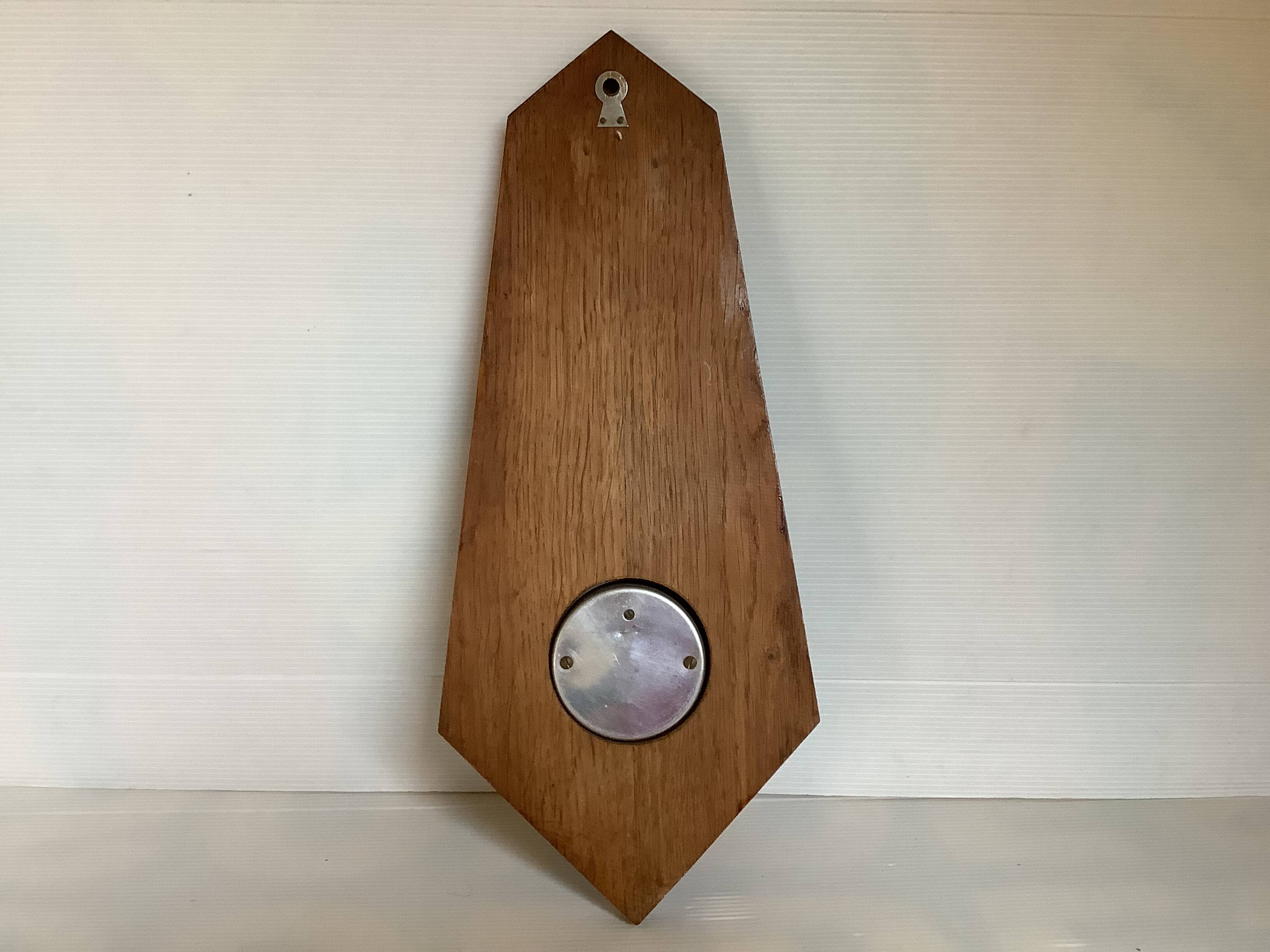 Art deco geometric barometer and thermometer