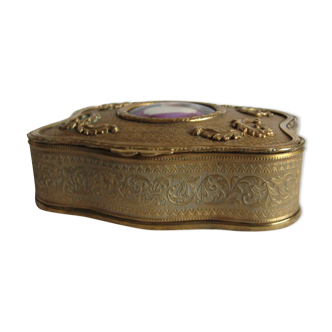 Brass jewelry box asked with porcelain betting