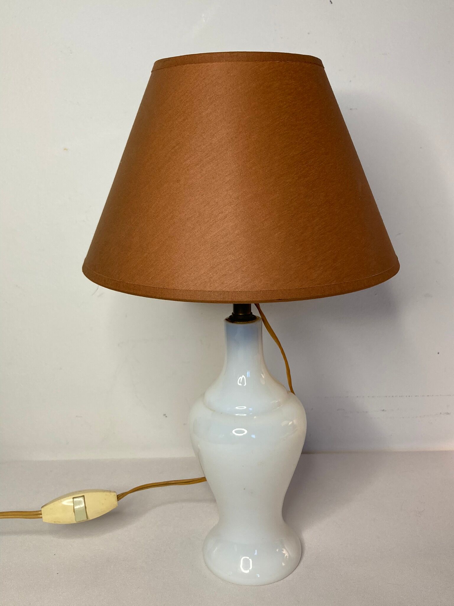 Old opaline foot table lamp lampshade XXth
