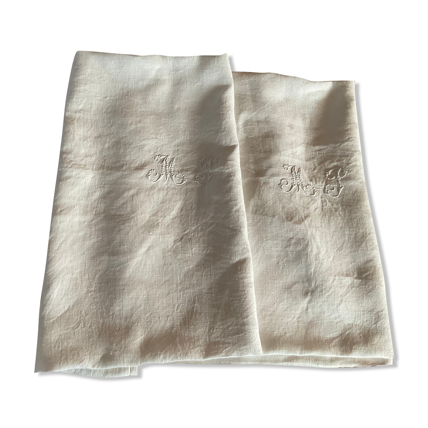 Nappe tissus damassé, Brodé MP