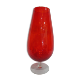Vase rouge vintage en verre