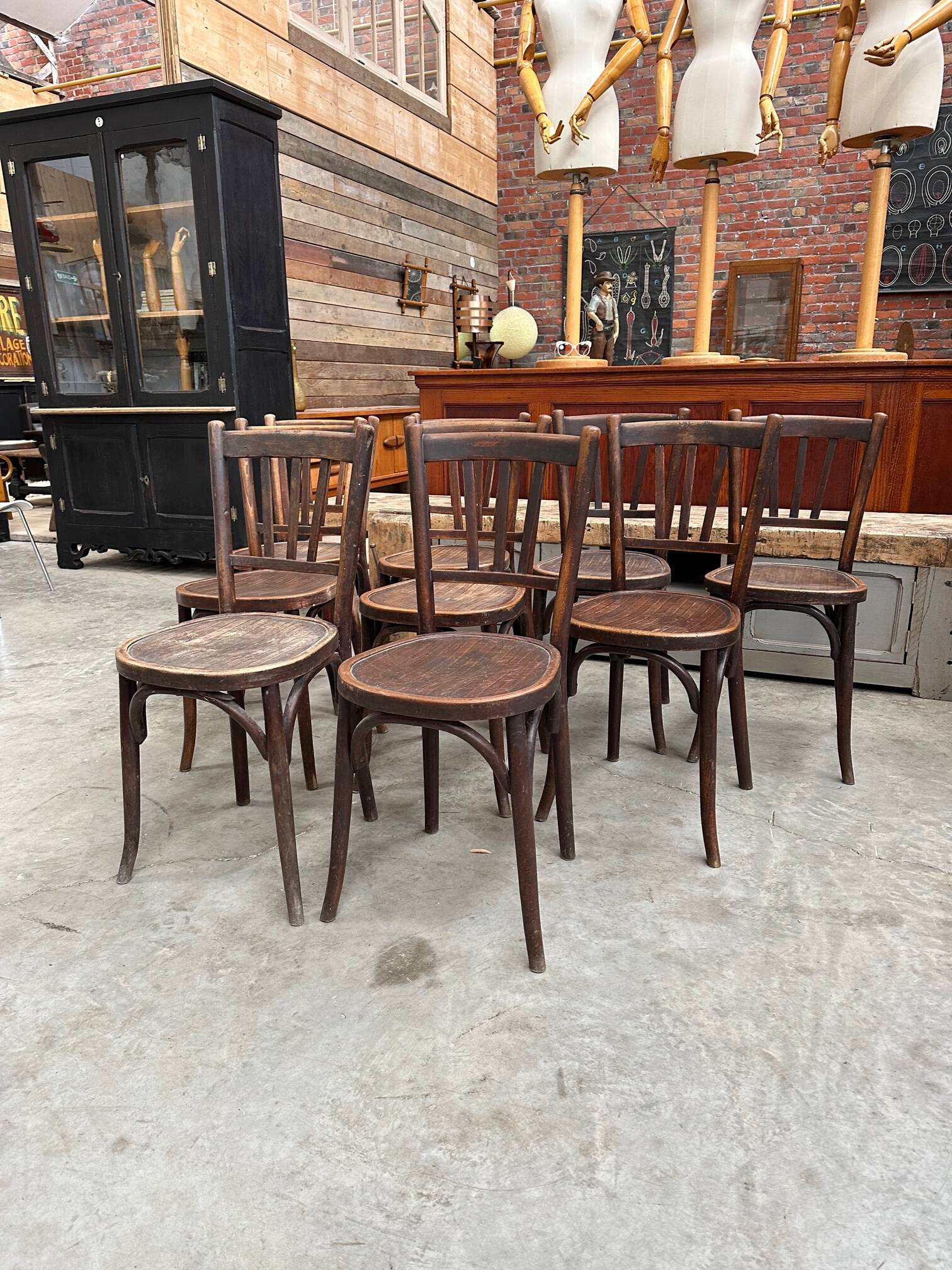 Suite of 9 bistro chairs from the early 20th century