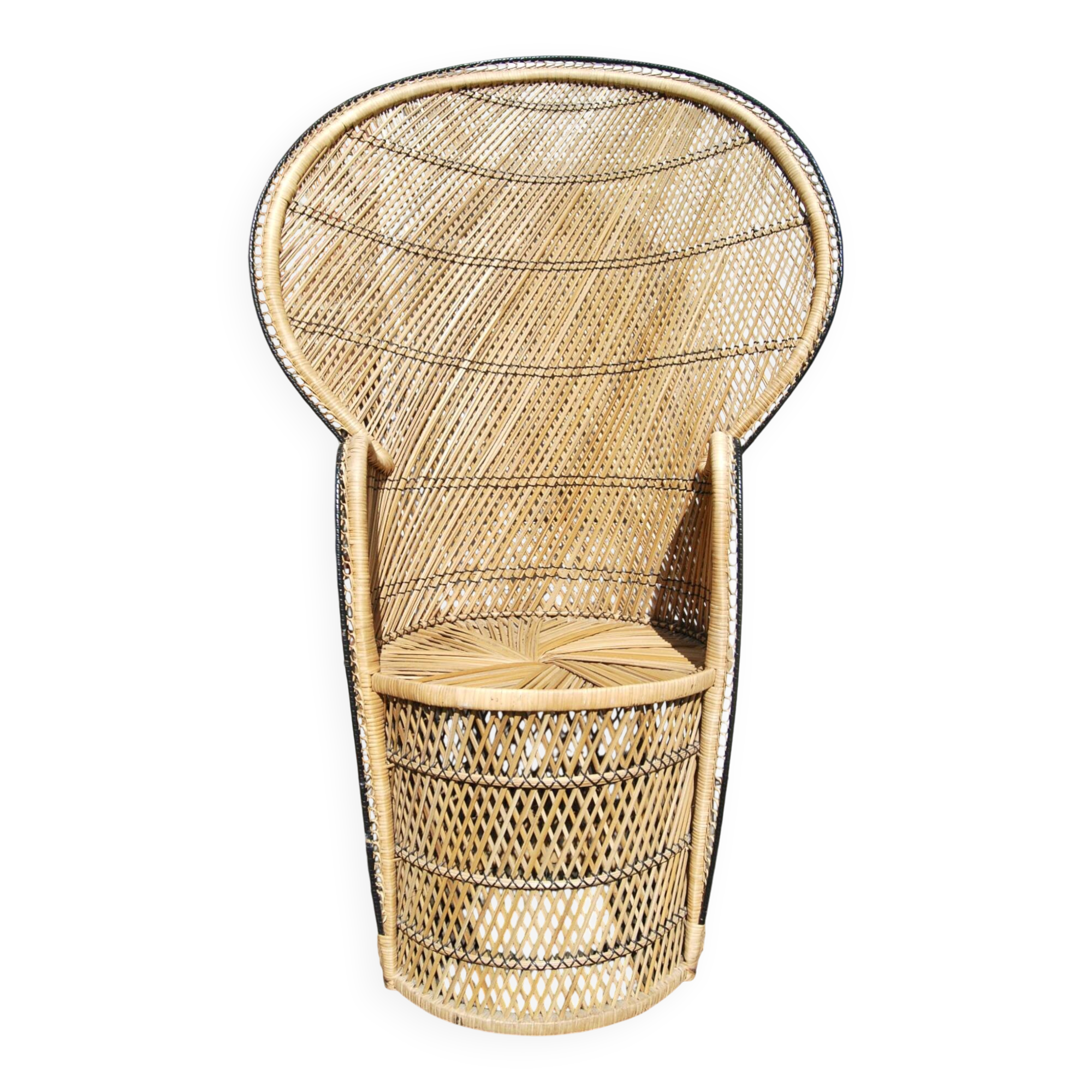 Emmanuelle armchair in 1970s rattan