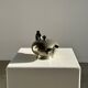 Small teapot, pewter coffee pot flattened oval shape