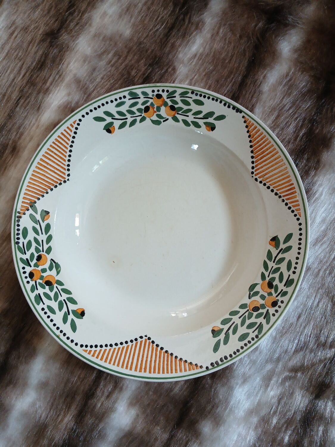 3 antique Longwy deep plates