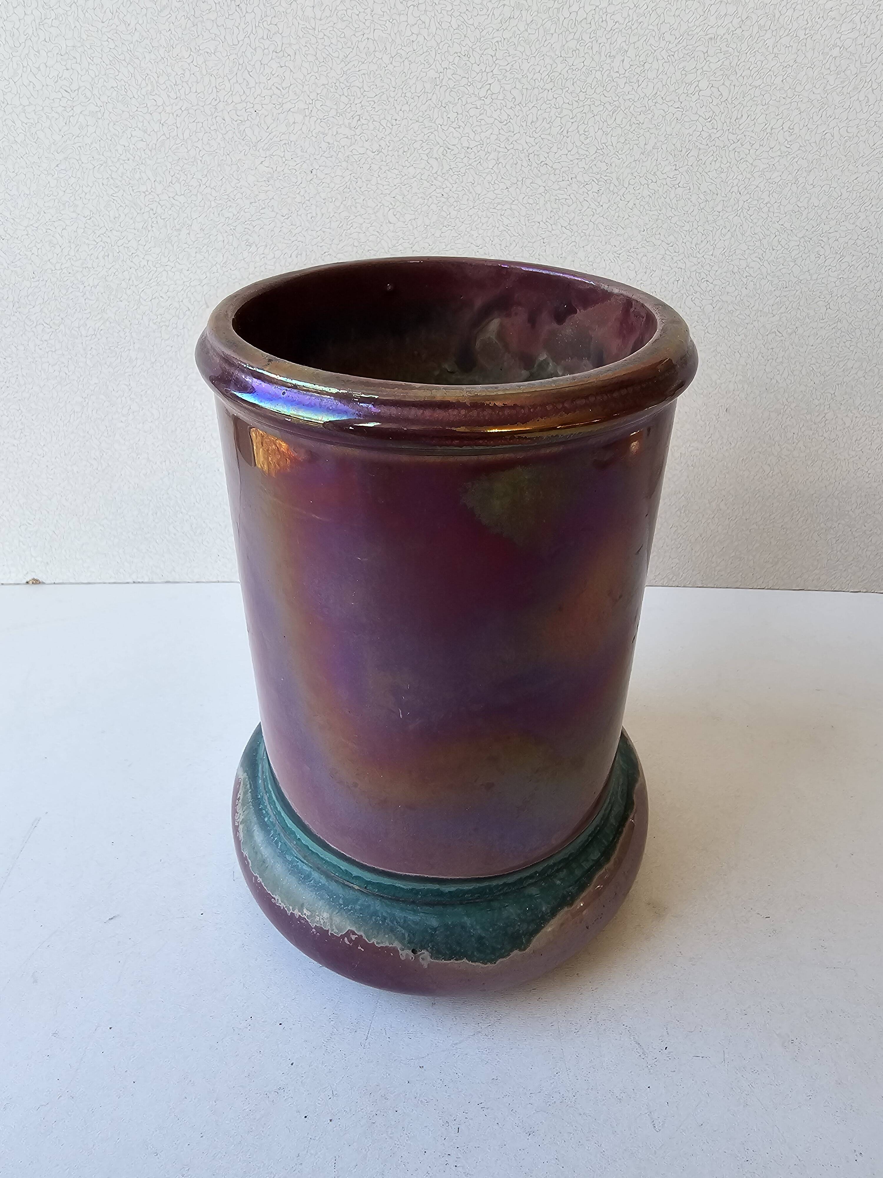 Ancient flamed stoneware vase from Rambervillers