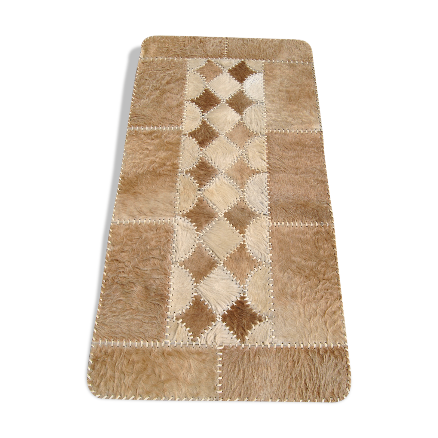 80s cowhide patchwork carpet
