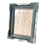 Cadre photo vintage en bois argenté 23 x 18 cm
