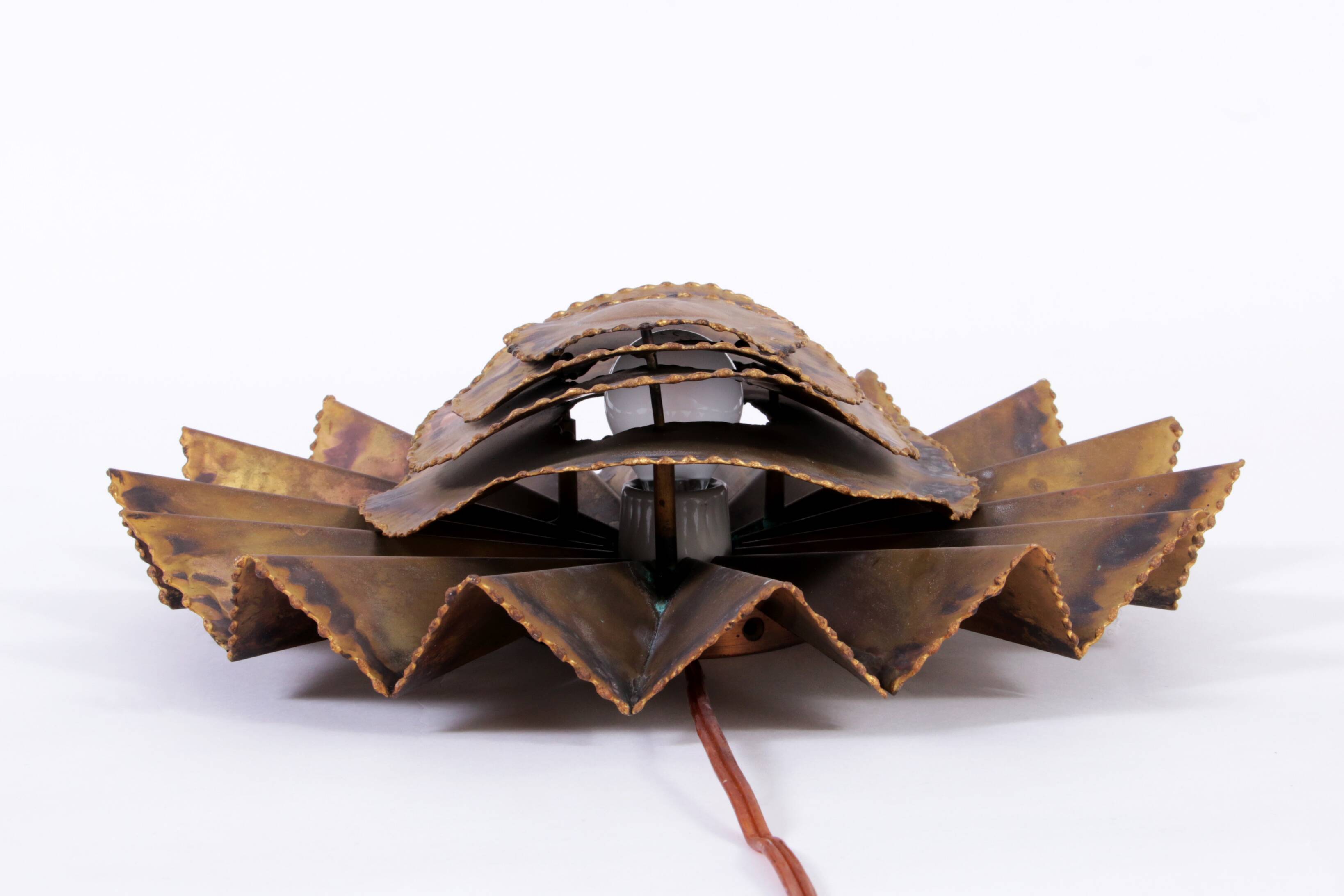 Vintage Brass Flower Wall Lamp by Svend Aage Holm Sørensen for Holm Sørensen & Co, 1960s