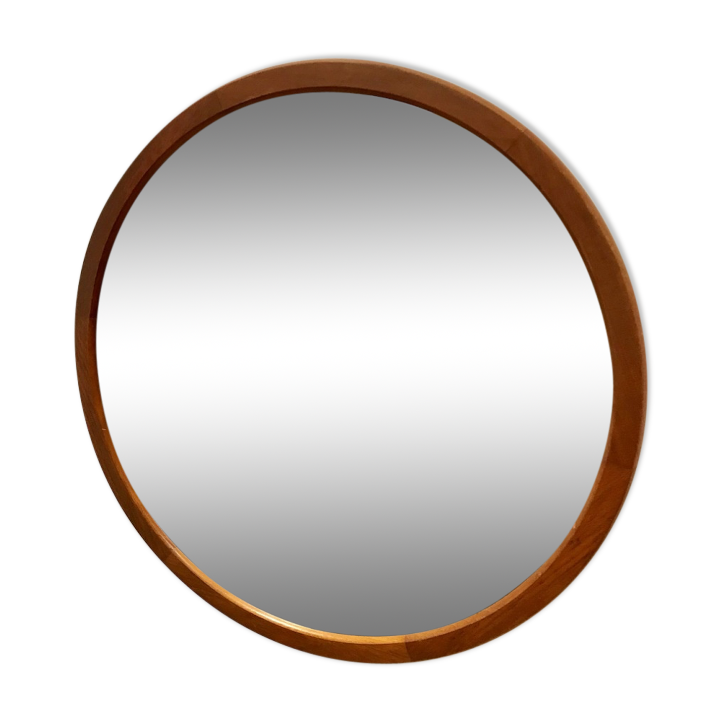 Mirror scandinavian teak round around 1960 - 60x60cm