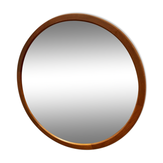 Mirror scandinavian teak round around 1960 - 60x60cm