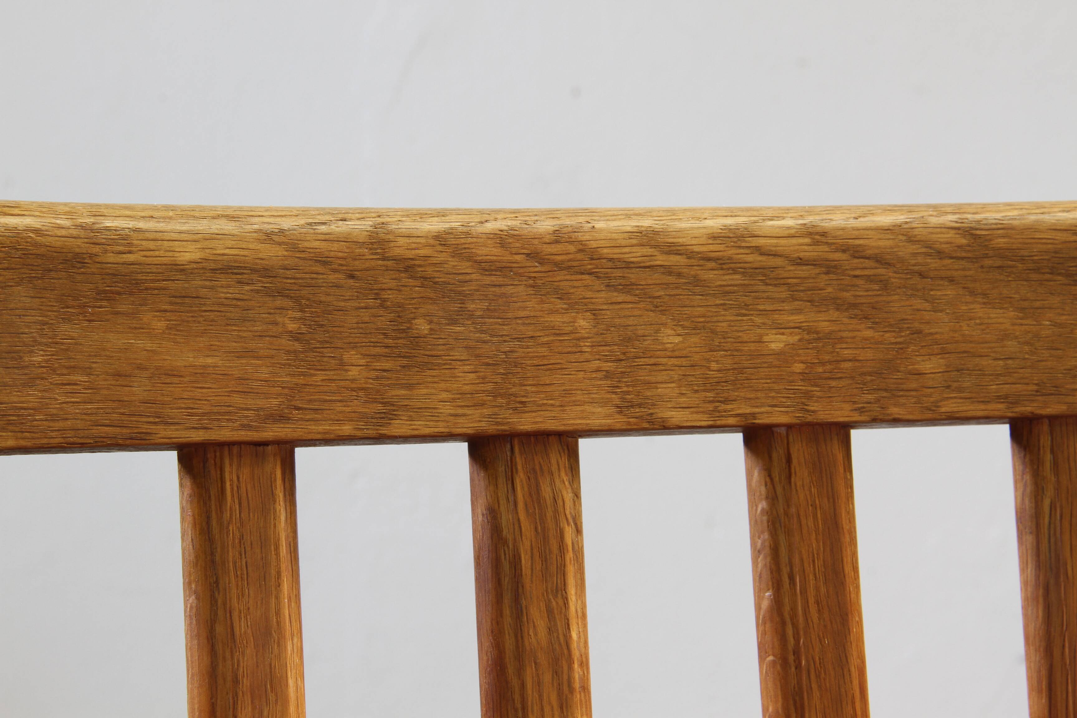 Vintage 1940s/50s Solid Oak Danish Farmhouse Chairs, Baroque style set of 4