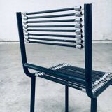 Postmodern sandows chairs attributed to rene herbst for ecart international, 1980s, set of 6