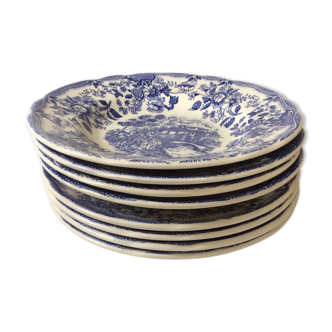 4 assiettes plates et 4 assiettes creuses