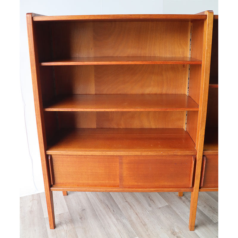 Bibliothèque avec étagères en bois 1960