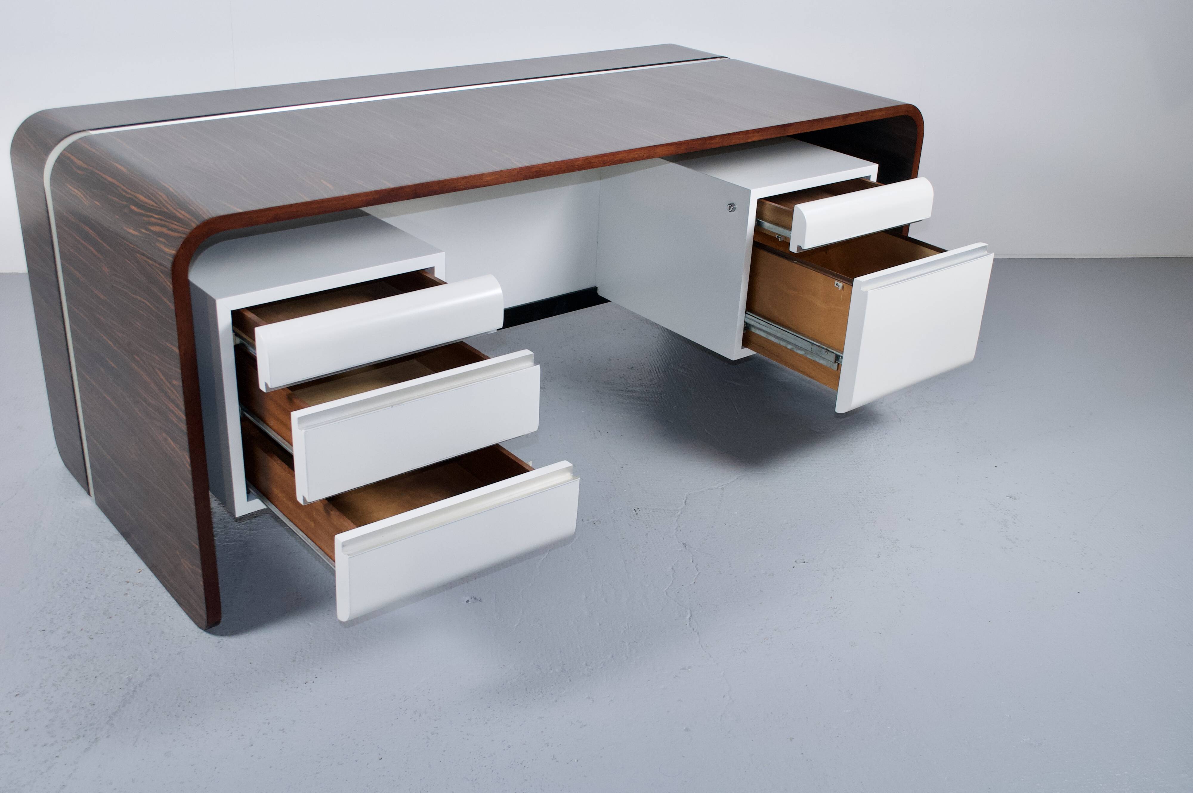ROSEWOOD DESK MICHEL BOYER TFM EDITION 1970s ROTHSCHILD BANK