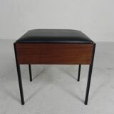 Aristo teak wooden sewing supplies stool, piano stool, 1960s