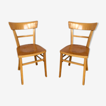 Paire de chaises en bois 1950