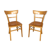 Paire de chaises en bois 1950