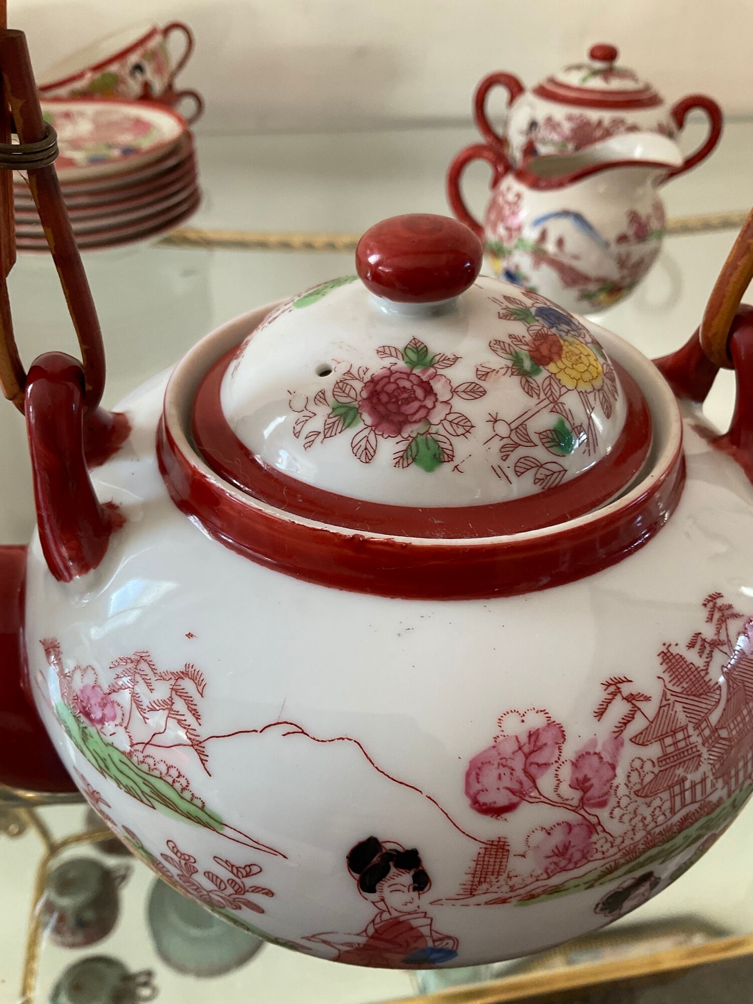 Old Japanese fine porcelain tea set