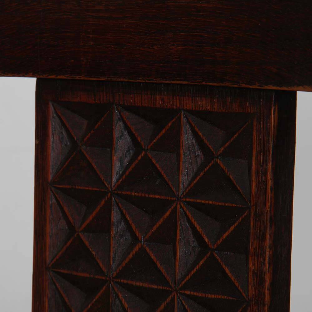 Set of 8 wooden chairs, Breton work from the 1940s.